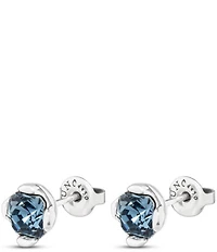 UNOde50 Charismatic Collection Aura Blue Crystal Sterling Silver Stud Earrings