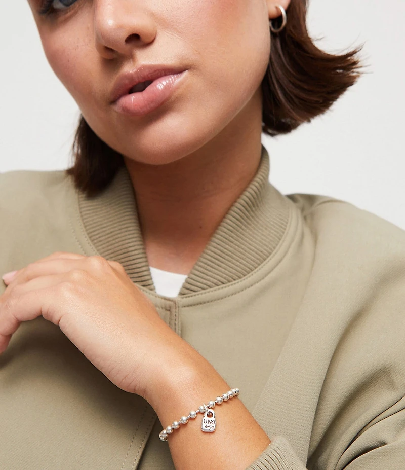 UNOde50 Emotions Beaded Charm Sterling Silver Line Bracelet