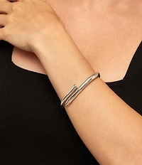 UNOde50 Fearless Collection Meeting Point Sterling Silver Bangle Bracelet
