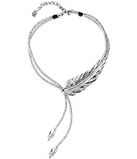 UNOde50 Feather Collar Beaded Y Necklace