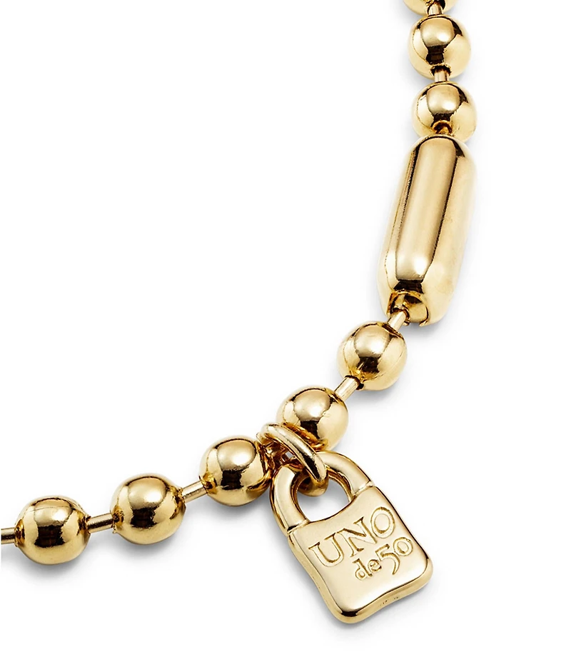 UNOde50 Gold Collection Snowflake Beaded Chain Necklace