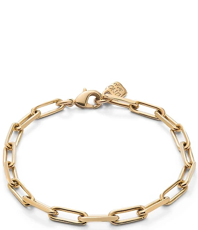 UNOde50 Hazte Uno Collection Rectangular Link 18k Gold Line Chain Bracelet