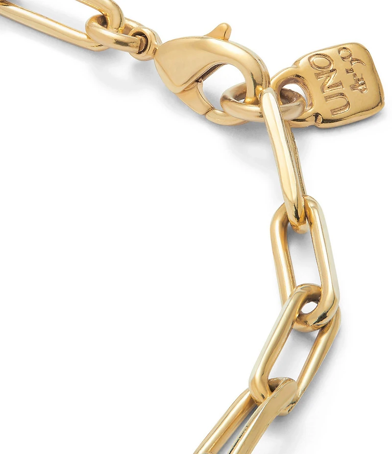UNOde50 Hazte Uno Collection Rectangular Link 18k Gold Line Chain Bracelet