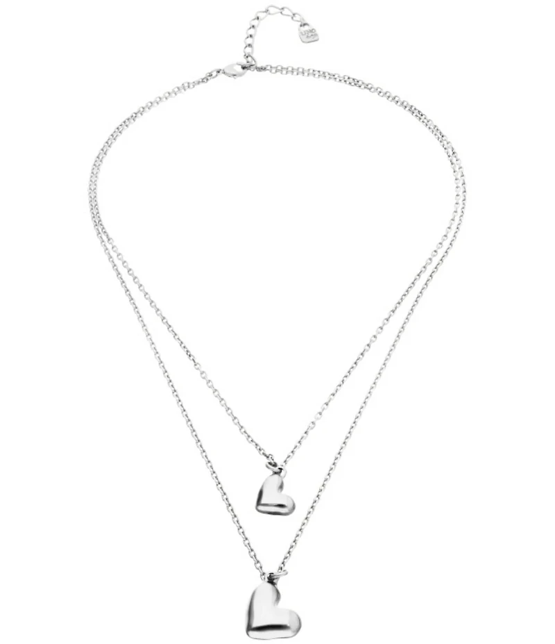 UNOde50 Heart Pendants Layered Short Multi Strand Necklace