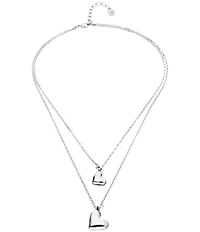 UNOde50 Heart Pendants Layered Short Multi Strand Necklace