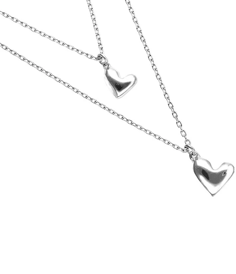 UNOde50 Heart Pendants Layered Short Multi Strand Necklace