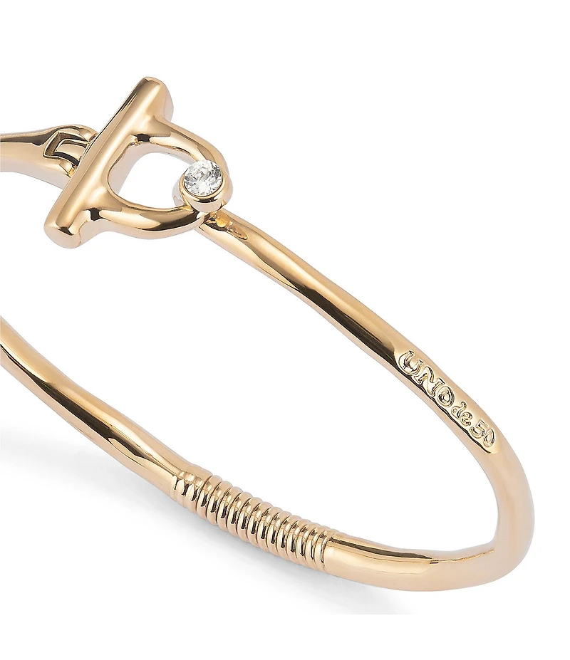UNOde50 Ser Indomable Collection Rigid 18k Gold Bangle Bracelet