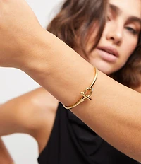 UNOde50 Ser Indomable Collection Rigid 18k Gold Bangle Bracelet