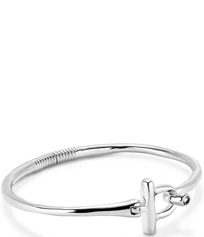 UNOde50 Ser Indomable Collection Rigid Sterling Silver Bangle Bracelet