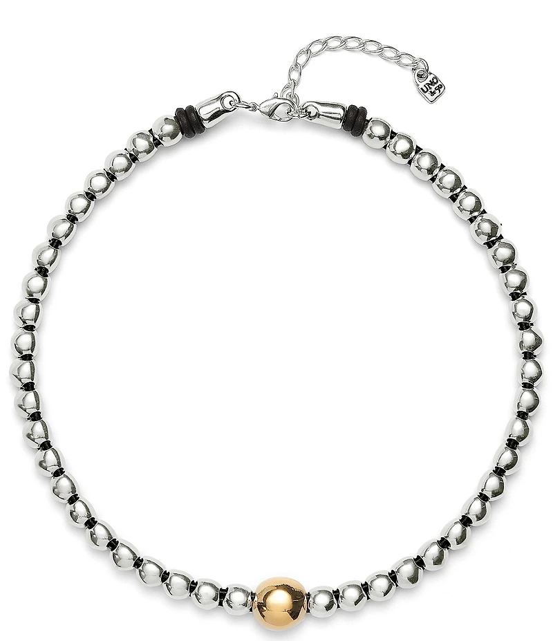 UNOde50 Ser Intrepida Beaded Two Tone Collar Necklace