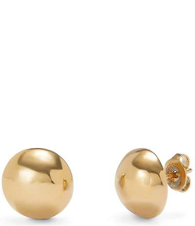 UNOde50 Ser Intrepida Domed Bead 18k Gold Stud Earrings