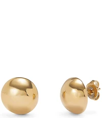UNOde50 Ser Intrepida Domed Bead 18k Gold Stud Earrings