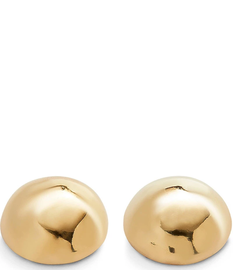 UNOde50 Ser Intrepida Domed Bead 18k Gold Stud Earrings