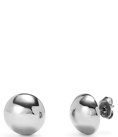 UNOde50 Ser Intrepida Domed Bead Sterling Silver Stud Earrings