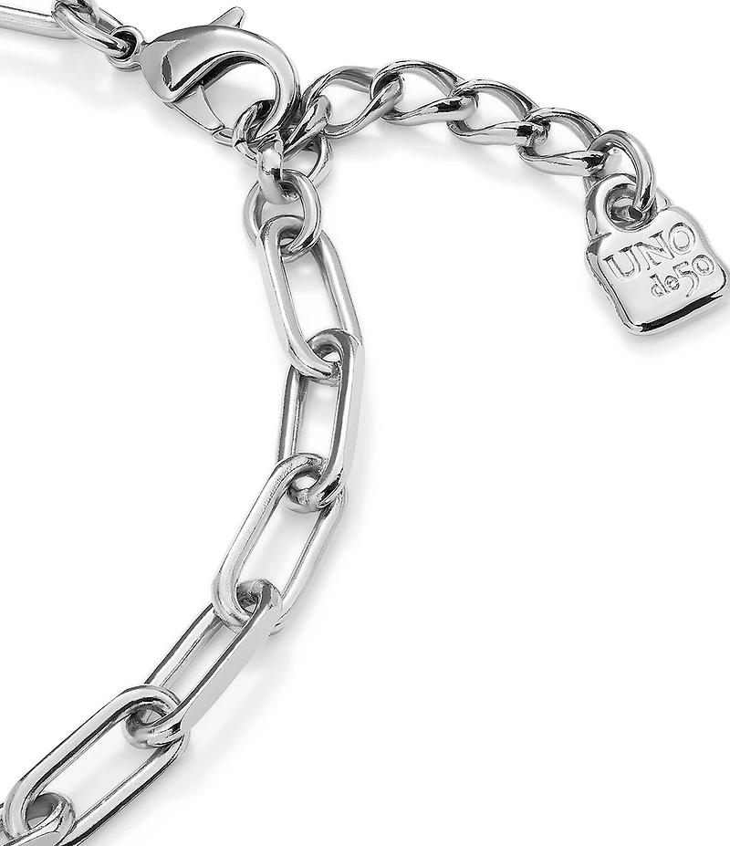 UNOde50 Ser Valiente Collection Oval Link Sterling Silver Chain Necklace