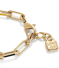UNOde50 Ser Valiente Collection Paperclip Link 18k Gold Line Chain Bracelet