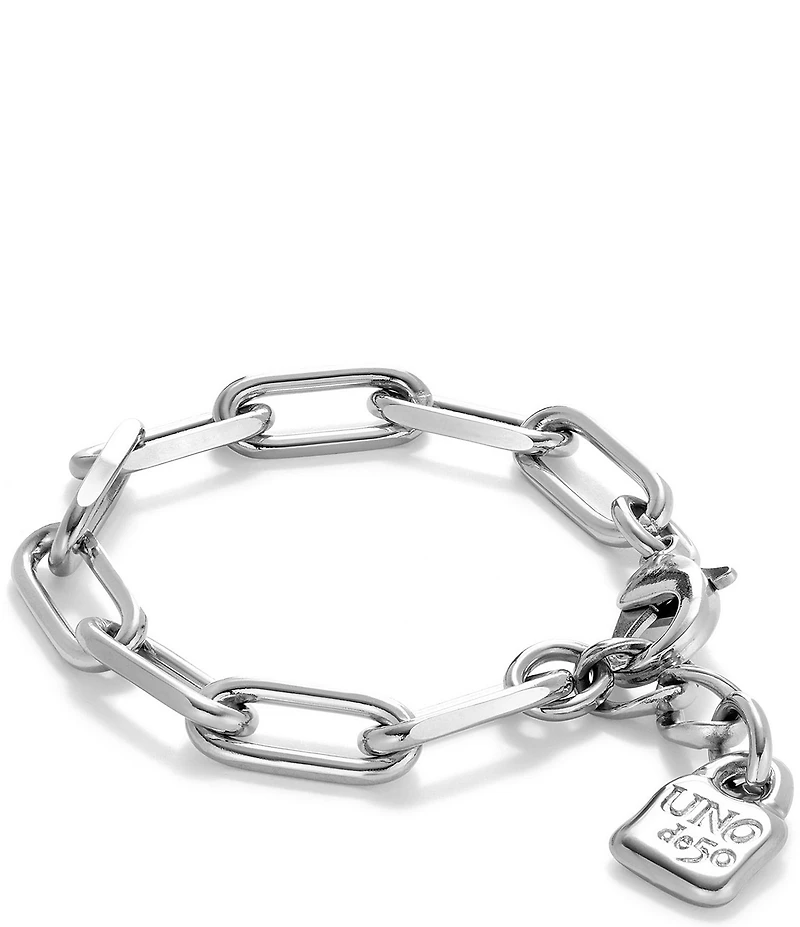 UNOde50 Ser Valiente Collection Paperclip Link Sterling Silver Line Bracelet