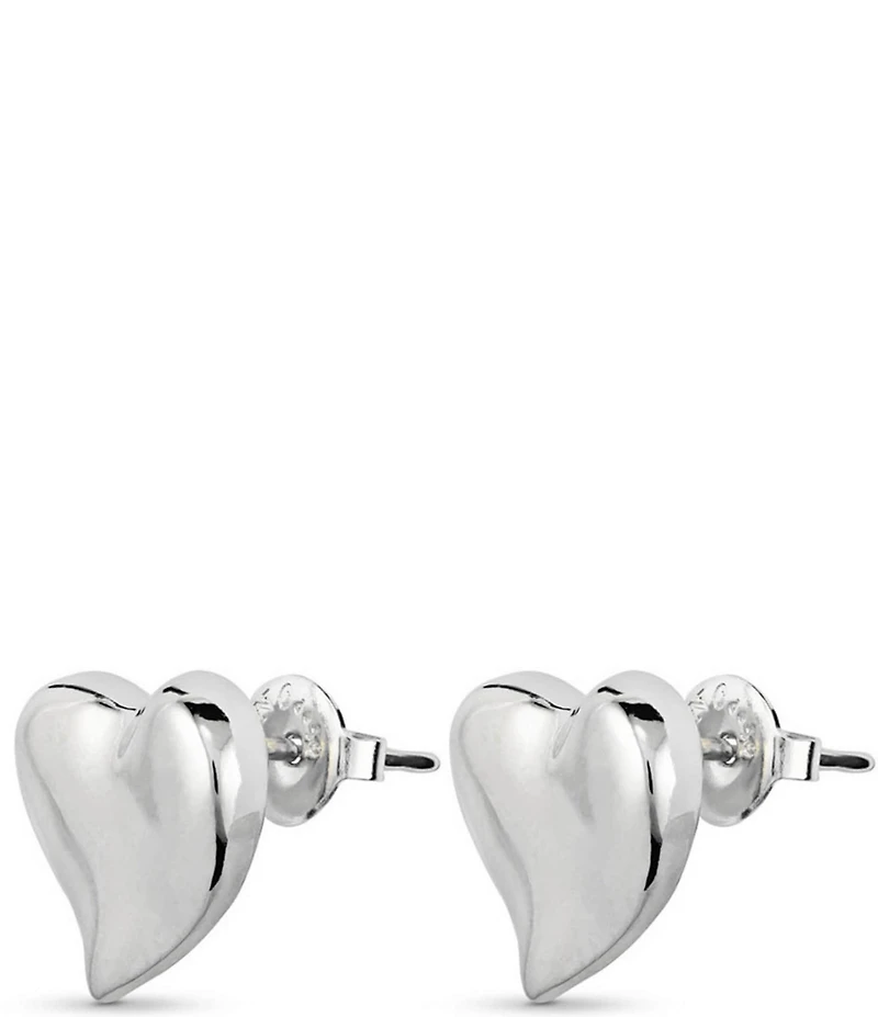 UNOde50 Silver Heart Stud Earrings
