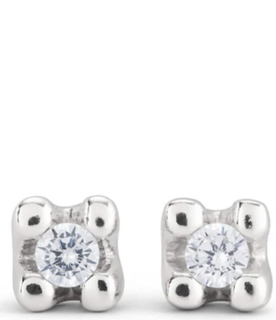 UNOde50 Spiritual Collection Cosmos Sterling Silver CZ Stud Earrings