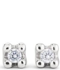 UNOde50 Spiritual Collection Cosmos Sterling Silver CZ Stud Earrings