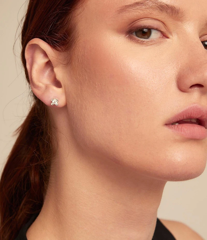 UNOde50 Spiritual Collection Cosmos Sterling Silver CZ Stud Earrings