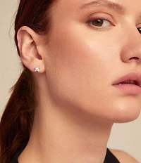 UNOde50 Spiritual Collection Cosmos Sterling Silver CZ Stud Earrings