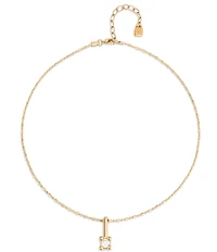 UNOde50 Spiritual Collection Divine 18k Gold Crystal Drop Short Pendant Necklace
