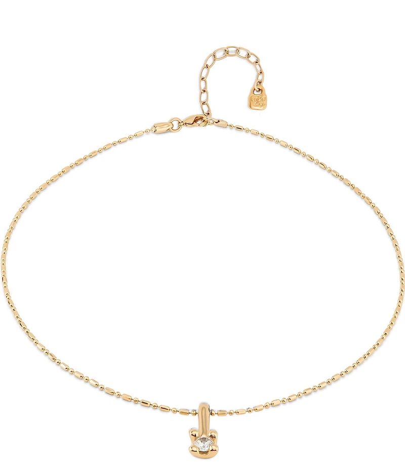 UNOde50 Spiritual Collection Divine 18k Gold Crystal Drop Short Pendant Necklace