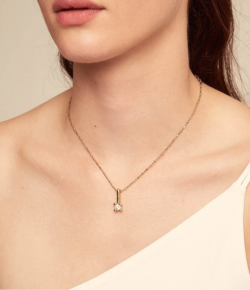 UNOde50 Spiritual Collection Divine 18k Gold Crystal Drop Short Pendant Necklace