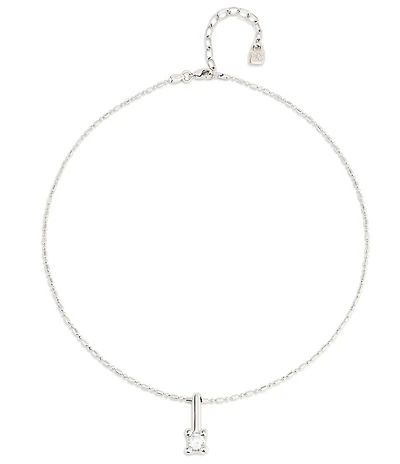 UNOde50 Spiritual Collection Divine Sterling Silver Crystal Drop Short Pendant Necklace