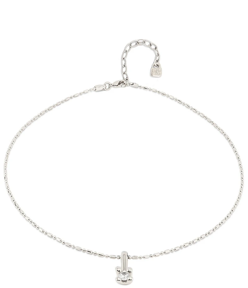 UNOde50 Spiritual Collection Divine Sterling Silver Crystal Drop Short Pendant Necklace