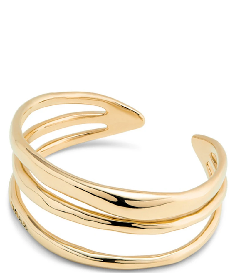 UNOde50 Vital Collection Electrik Triple Strand 18k Gold Cuff Bracelet