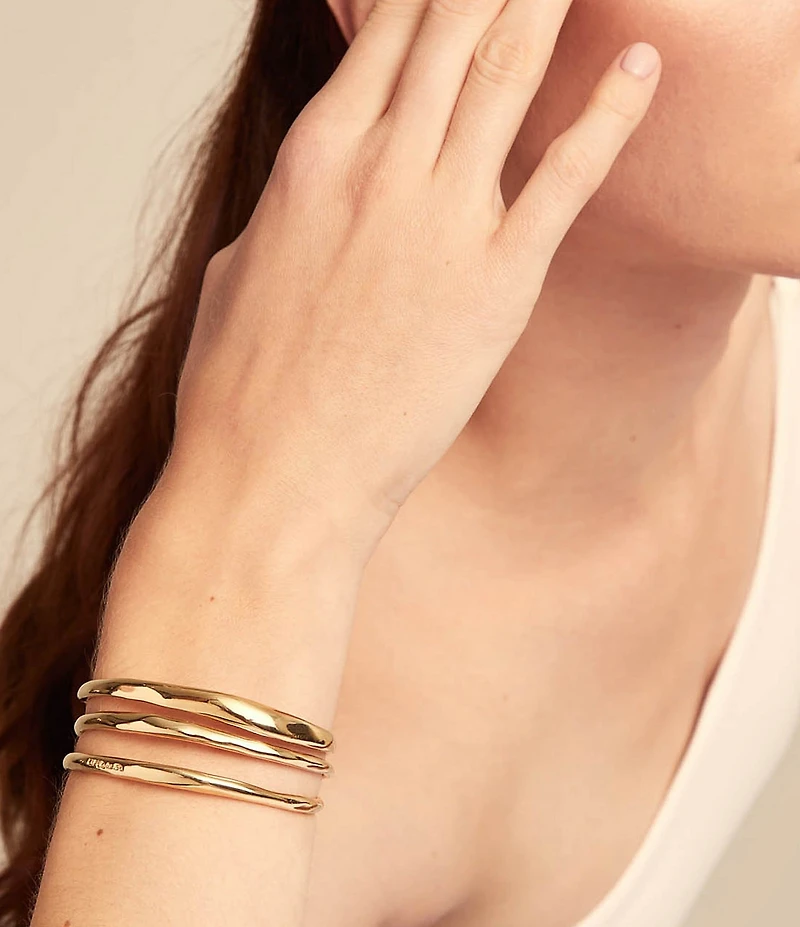 UNOde50 Vital Collection Electrik Triple Strand 18k Gold Cuff Bracelet