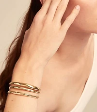 UNOde50 Vital Collection Electrik Triple Strand 18k Gold Cuff Bracelet