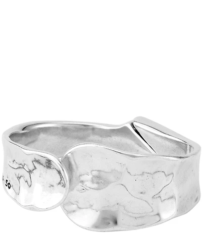 UNOde50 Waves Sculptural Sterling Silver Bangle Bracelet