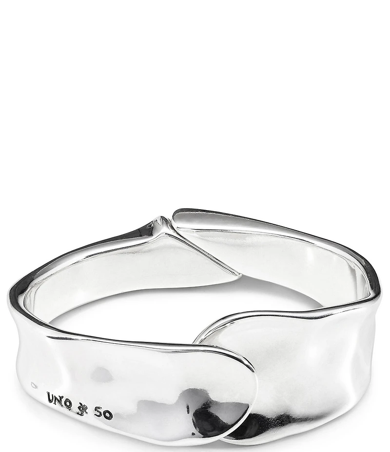 UNOde50 Waves Sculptural Sterling Silver Bangle Bracelet
