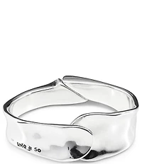 UNOde50 Waves Sculptural Sterling Silver Bangle Bracelet