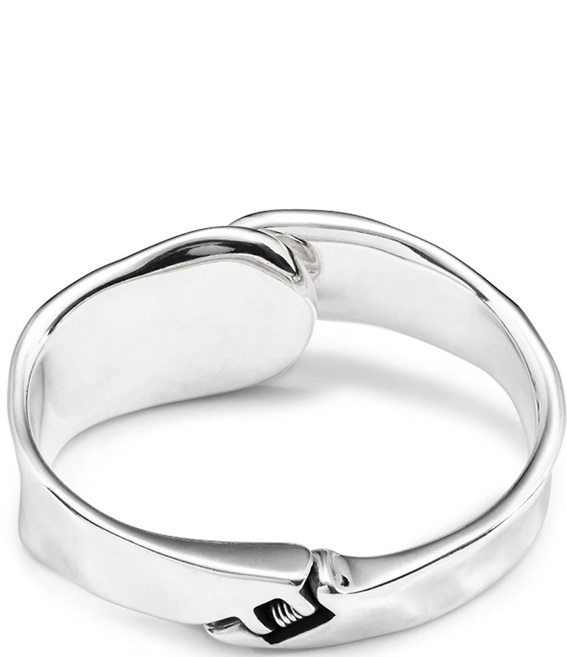UNOde50 Waves Sculptural Sterling Silver Bangle Bracelet