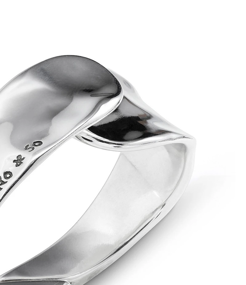 UNOde50 Waves Sculptural Sterling Silver Bangle Bracelet