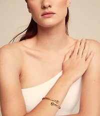 UNOde50 Youthful Collection Comeback 18k Gold Bypass Bangle Bracelet