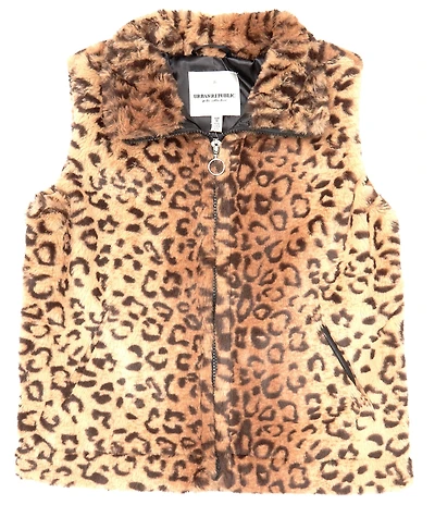Urban Republic Big Girls Sleeveless Jaguar-Printed Faux-Fur Vest