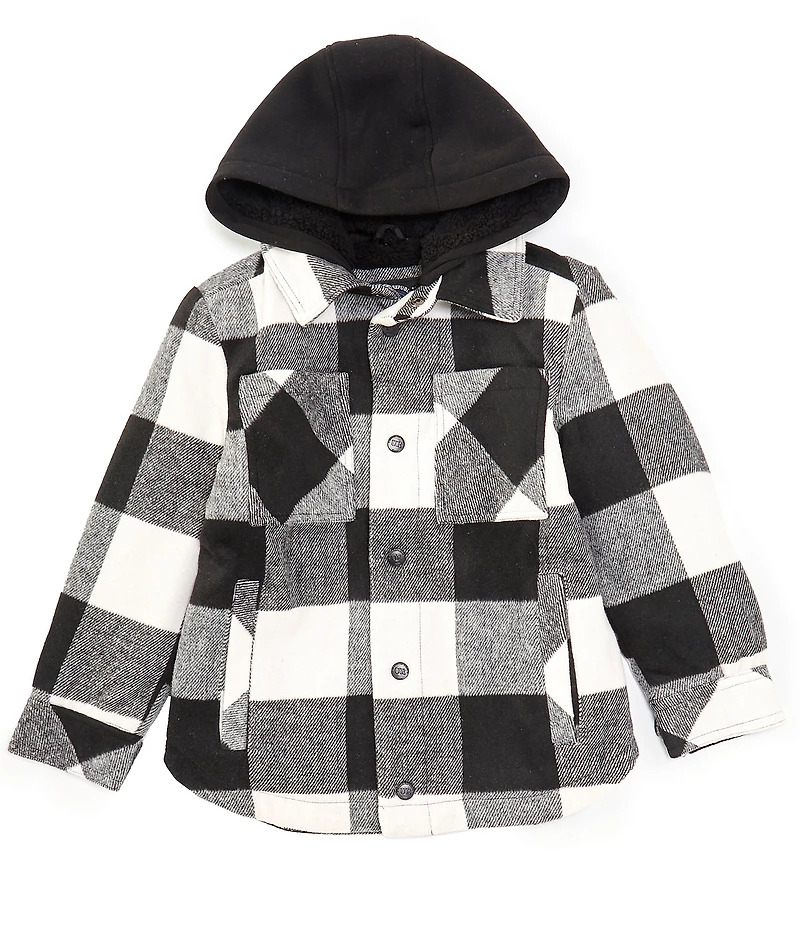 Urban Republic Little Boys 2T-7 Long Sleeve Plaid Wool-Blend Hooded Shacket