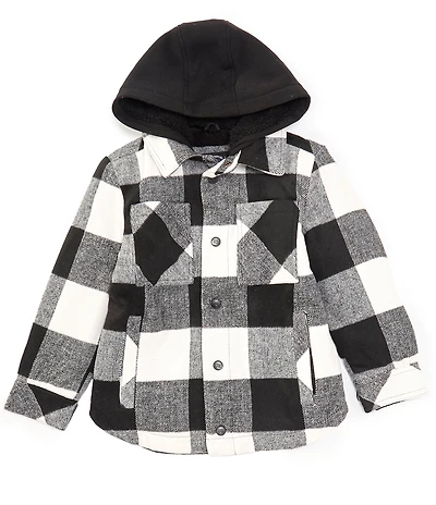 Urban Republic Little Boys 2T-7 Long Sleeve Plaid Wool-Blend Hooded Shacket