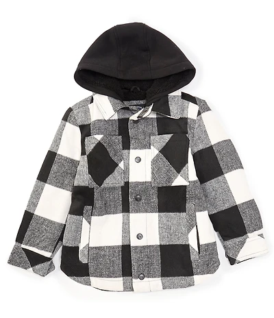 Urban Republic Big Boys 8-20 Long Sleeve Plaid Wool-Blend Hooded Shacket