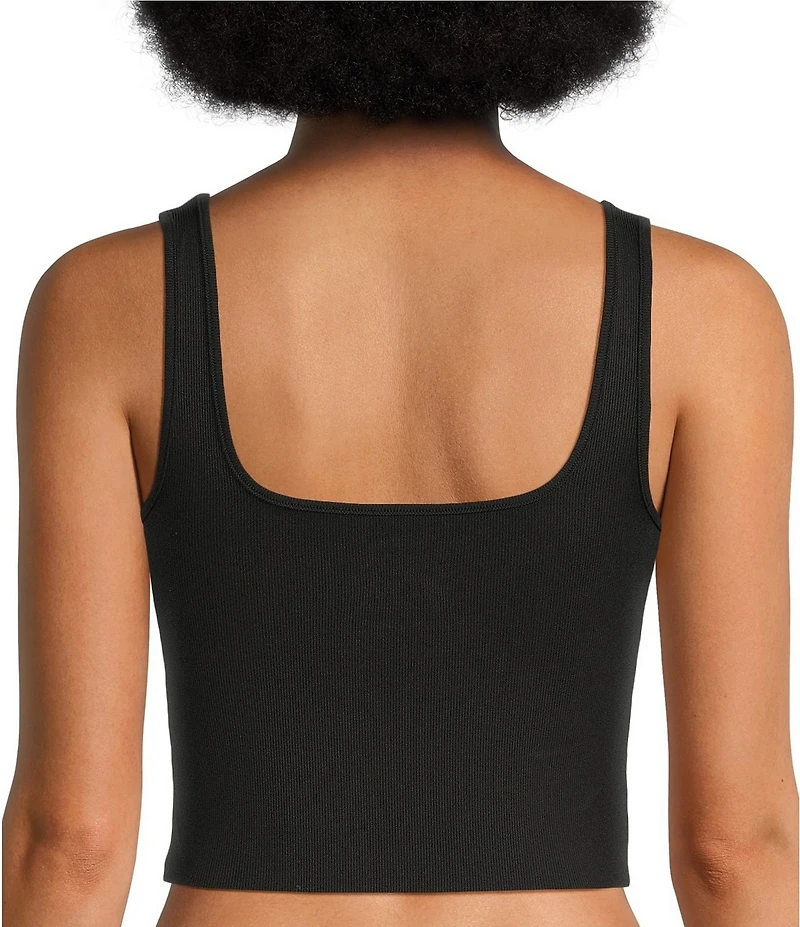 VAN WINKLE & CO. Flat Ribbed Sleeveless Square Neck Cropped Tank