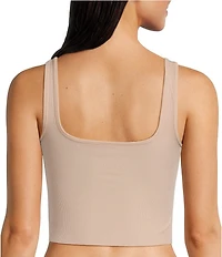 VAN WINKLE & CO. Flat Ribbed Sleeveless Square Neck Cropped Tank