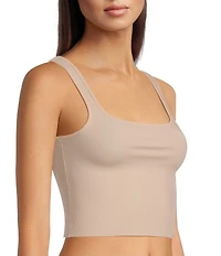 VAN WINKLE & CO. Flat Ribbed Sleeveless Square Neck Cropped Tank