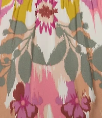 VAN WINKLE & CO. Floral Ikat Print Coordinating Woven Satin Sleep Shorts