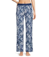 VAN WINKLE & CO. Inky Leopard Print Knit Coordinating Sleep Pants