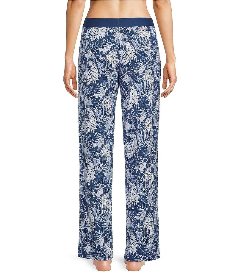VAN WINKLE & CO. Inky Leopard Print Knit Coordinating Sleep Pants